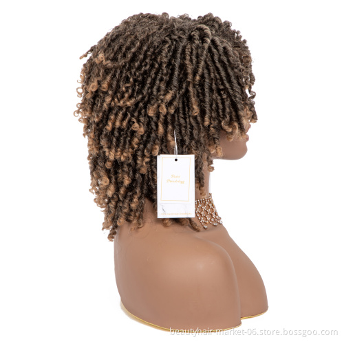 Daixi Dreadology Cheap Synthetic Hair Wigs for Black Women African Short Dreadlocks Wig Faux Locs Crochet Hair Braided Wigs